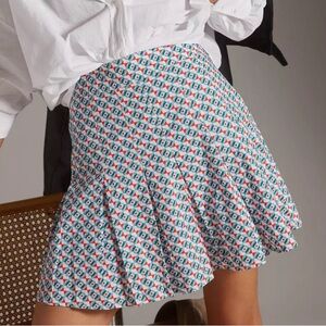 Maeve Anthropologie Floral Print Pleated Mini Skirt 2 Petite